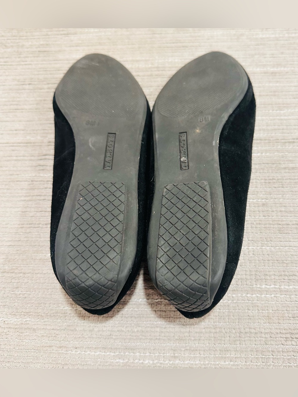 Talbots Francesca Tassel Driving Flats Womens 8 Black Suede Tasseled Pointed Toe - Picture 8 of 10